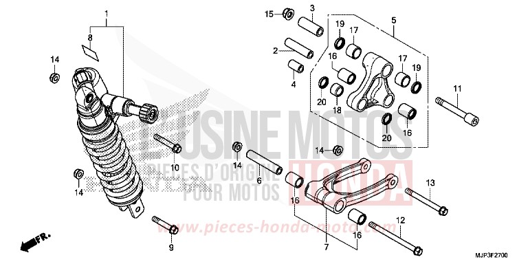 KISSEN, HINTEN von Africa Twin DEGITAL SILVER METALLIC (NHA30) von 2016